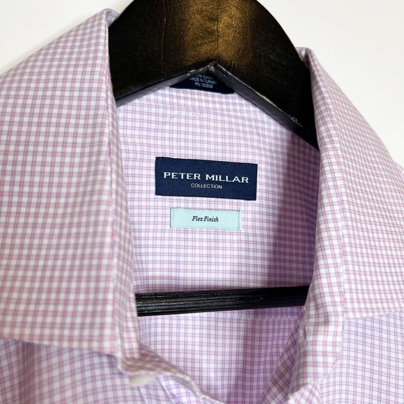 Peter Millar Shirt Button Up Flex Finish Long Sleeve - Picture 3 of 5